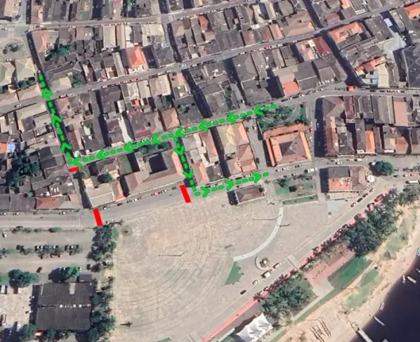 Motoristas devem estar atentos à sinalização e às orientações dos agentes da GCM para garantir a segurança de todos. Arte: Prefeitura de Paranaguá/Secom