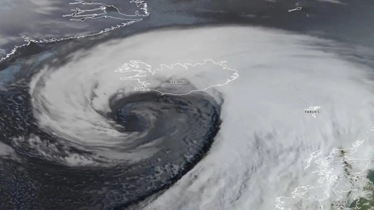 Ciclone de intensificação explosiva impressiona em imagens de satélite
